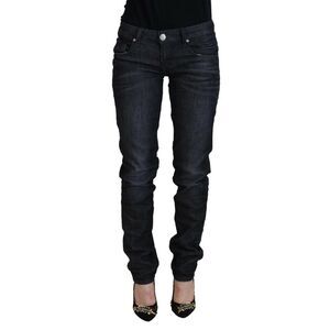 Acht Black Cotton Low Waist Slim Fit Women Casual Denim Women's Jeans